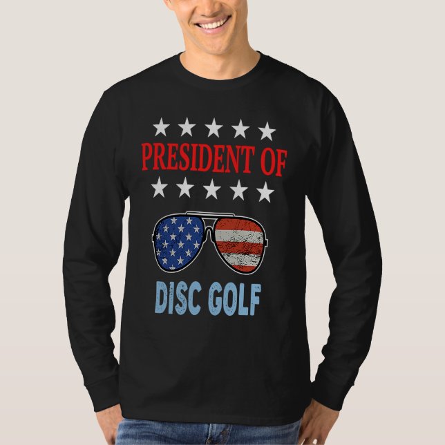 Disc Golf Accessories  USA Flag Disc Golf Saying T Shirt (Framsida)