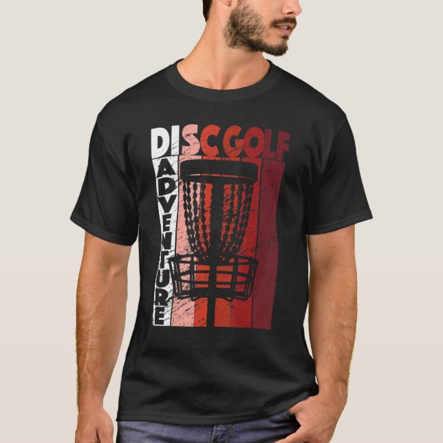 Disc Golf Adventure Retro Frisbee Golf T Shirt (Framsida)