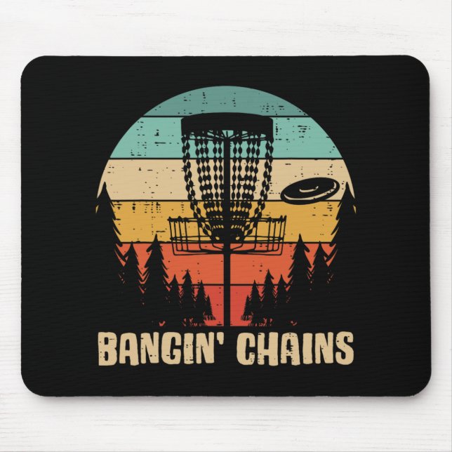 Disc Golf Bangin Chains Retro Frisbee Golfer Frolf Musmatta (Framsidan)