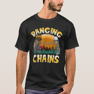 Disc Golf Banging Chains Halloween Skeleton Pumpki T Shirt
