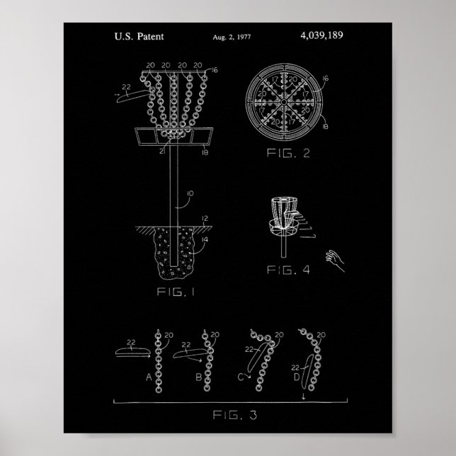 Disc Golf Basket Target Patent Design - Frolf  Poster (Framsidan)