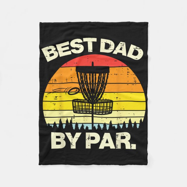 Disc Golf Bästa Pappa Efter Par Frisbee Frolf Fäde Fleecefilt (Framsidan)