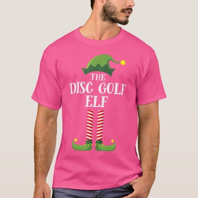 Disc Golf Elf Matching Family Group Christmas Part T Shirt (Framsida)