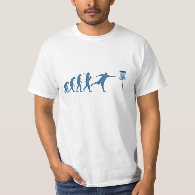 Disc Golf Evolution - Roligt Present För Disc Golf T Shirt (Framsida)