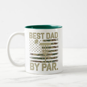 Disc Golf Frisbee Bästa Pappa Par Camo US flagga G Två-Tonad Mugg