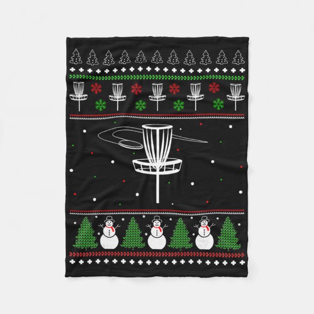 Disc Golf Fula Jultröja Pajamaspresent För  Fleecefilt (Framsidan)