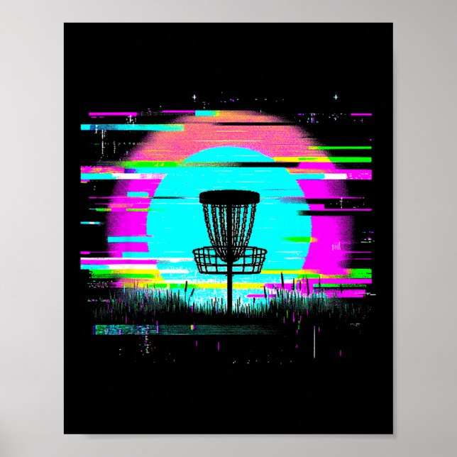 Disc Golf Glitch - Vintage Disc Golf Lover  Poster (Framsidan)