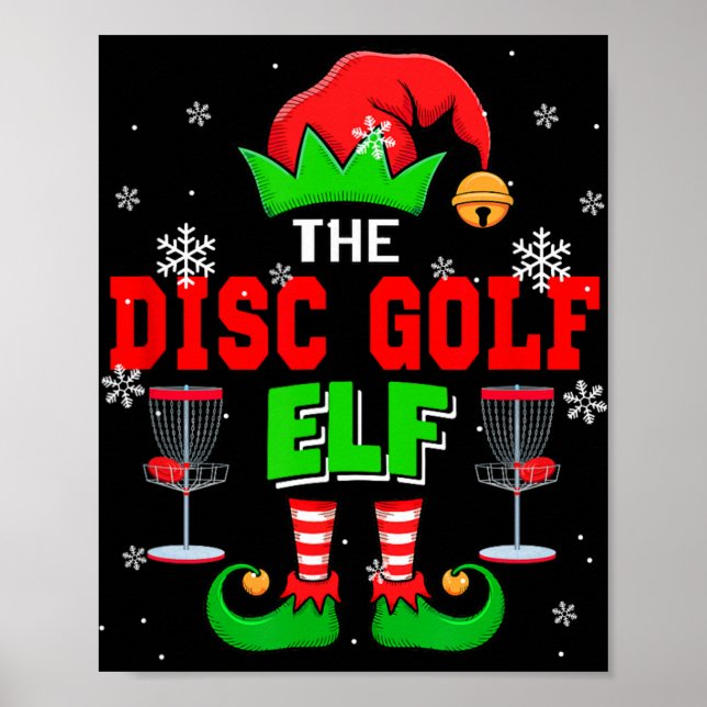 Disc Golf Jul Tomte Hatt Skor Matchande Pla Poster (Framsidan)