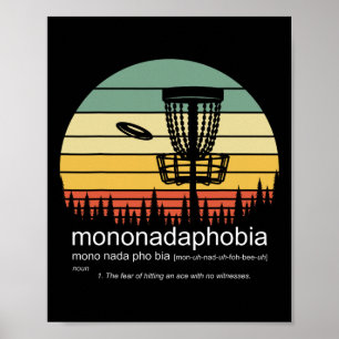Disc Golf Mononadaphobia Roligt Disk Golf  Poster