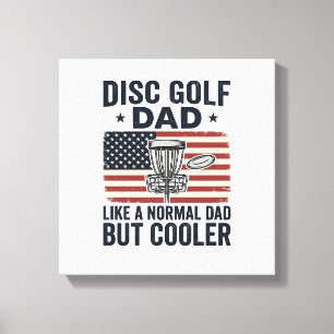 Disc Golf Pappa Vintage Flag Rolig T-Shirt Design_ Canvastryck