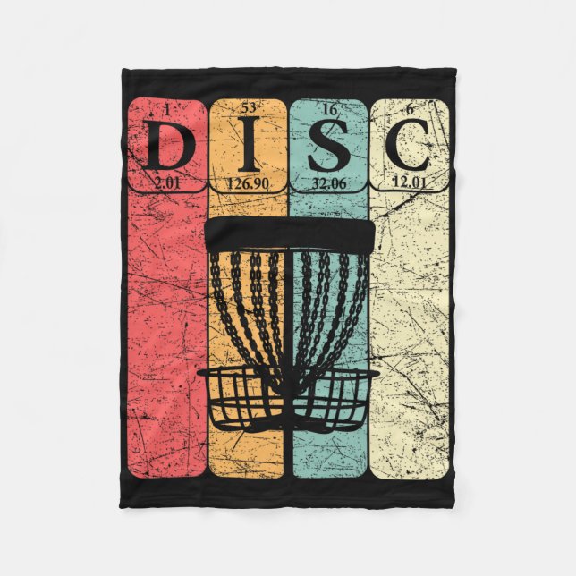 Disc Golf Periodiska Tabell Element Frolf Spelare  Fleecefilt (Framsidan)