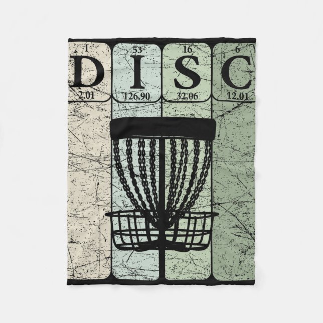 Disc Golf Periodiska Tabell Element Frolf Spelare  Fleecefilt (Framsidan)