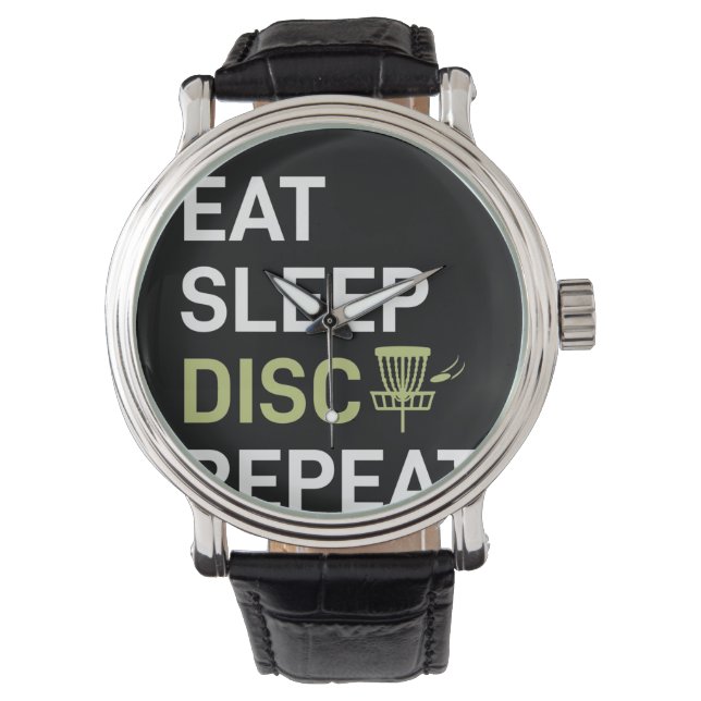 Disc Golf Player | Eat Sleep Disc Golf Repeat Armbandsur (Framsida)