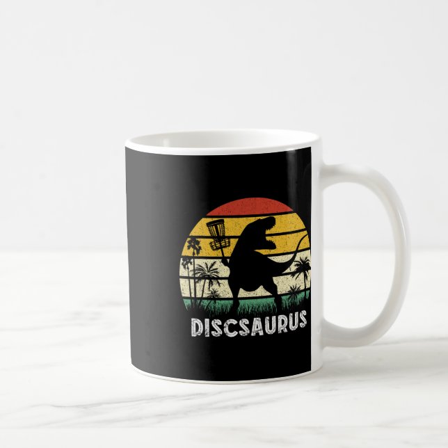 Disc Golf Retro Dinosaur Disc Golf Player Frolf Fl Kaffemugg (Höger)
