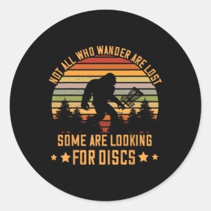 Disc Golf Retro Gorilla Frisbeegolf Vissa Letar Runt Klistermärke