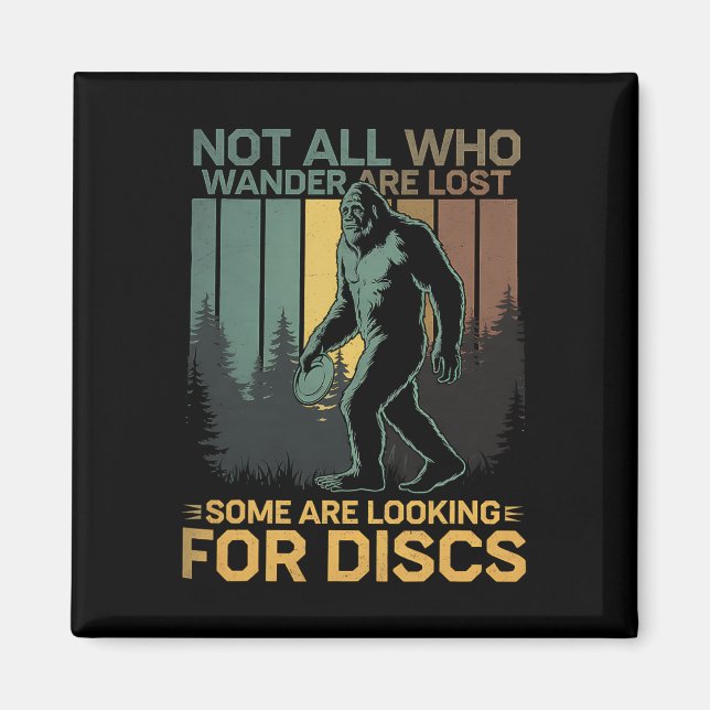 Disc Golf Sasquatch Bigfoot Disc Golfer Funny Disc Magnet (Framsidan)