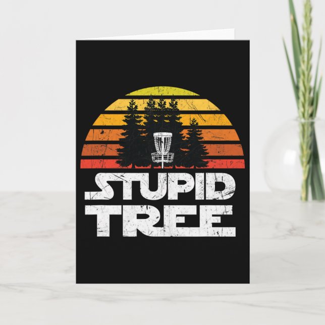 Disc Golf Shirts For Men Stupid Tree Frisbee Golf  Kort (Framsida)