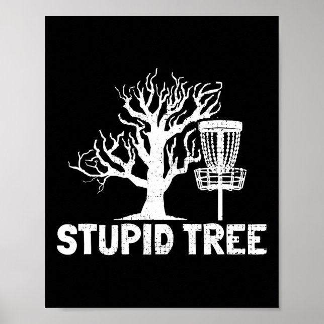 Disc Golf Stupid Tree Noun Dictionary Gifts Midran Poster (Framsidan)