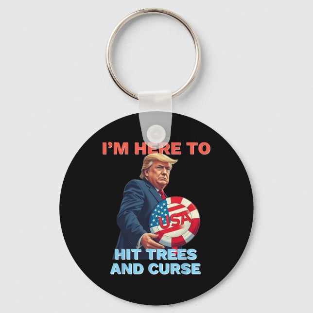 Disc Golf Tröja Rolig Träffar Träd Och Förbanna Re Nyckelring (Framsida)