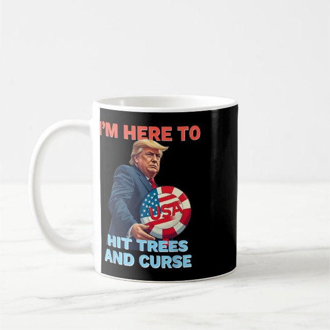 Disc Golf Tröja Rolig Träffar Träd Och Svär Retro  Kaffemugg (Vänster)