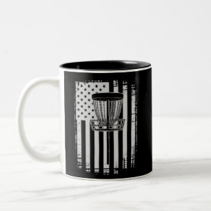 Disc Golf USA Flag Golfare Golf Sportälskare Två-Tonad Mugg