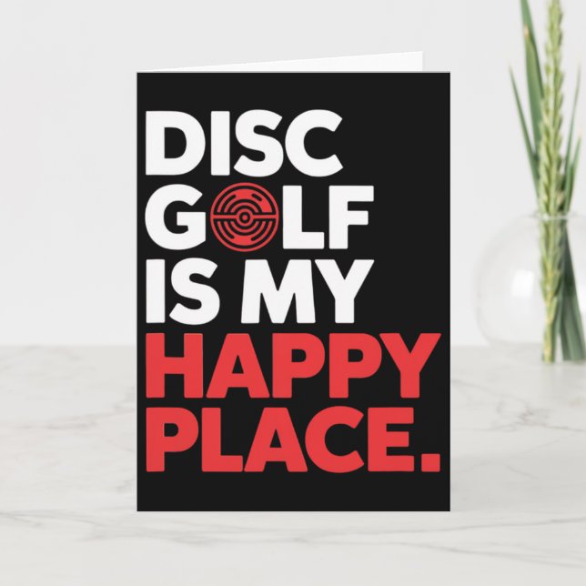 Discgolf är min lyckliga plats - minimalistisk dis kort (Framsida)