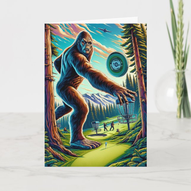 Discgolf Bigfoot födelsedag Kort (Framsida)
