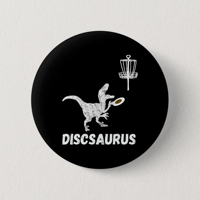 Discgolf Dinosaur Frolfing T-rex Dino Rolig Disc Knapp (Framsida)