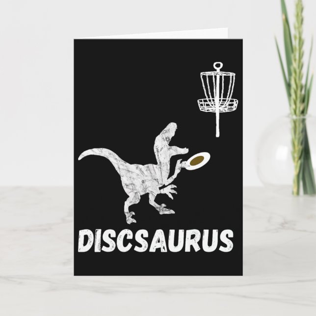 Discgolf Dinosaur Frolfing T-rex Dino Rolig Disc Kort (Framsida)