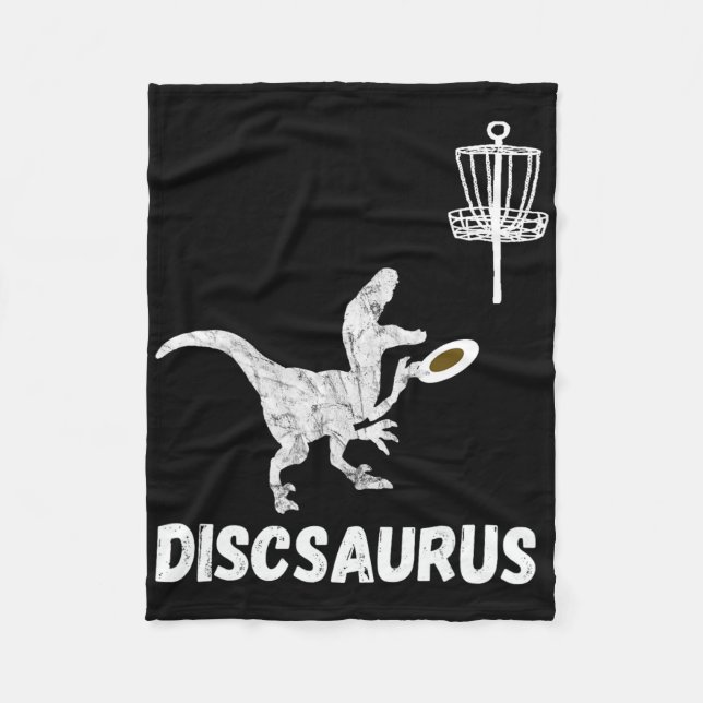 Discgolf Dinosaur Frolfing T-rex Dino Roligt Disc Fleecefilt (Framsidan)