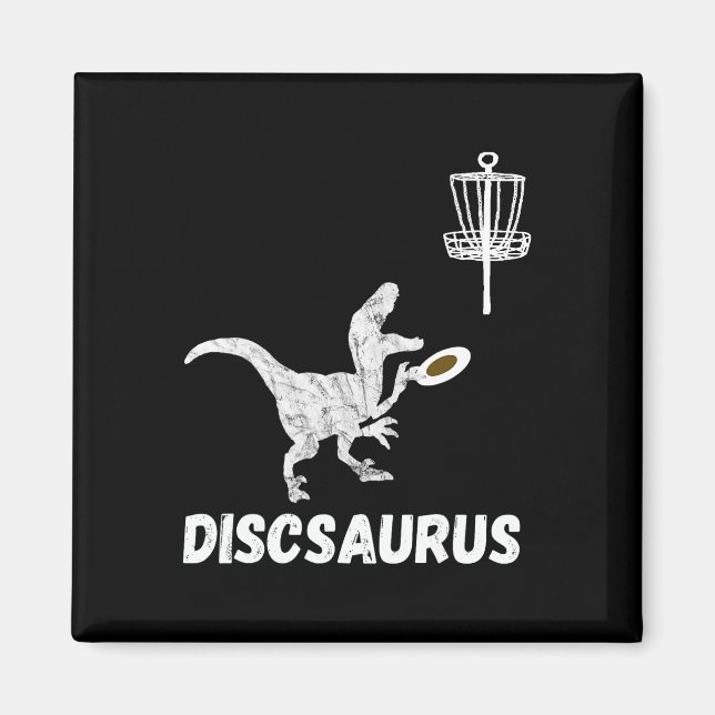 Discgolf Dinosaur Frolfing T-rex Dino Roligt Disc Magnet (Framsidan)