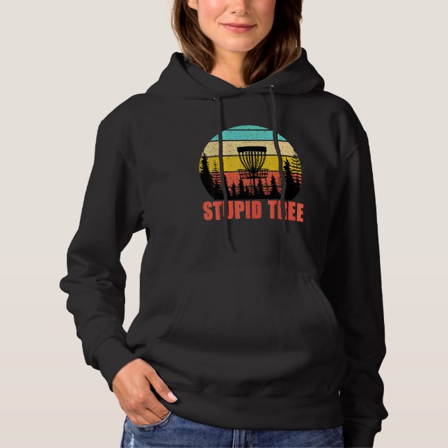 Discgolf dum träd Retro Discgolf Frisbee Spela T Shirt (Framsida)