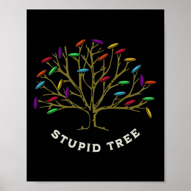 Discgolf - Dum Träd Roligt Sarksastiskt  Poster (Framsidan)