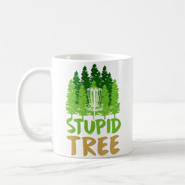 Discgolf Dumma Träd Retro Frisbee Rolig Sport Kaffemugg (Vänster)