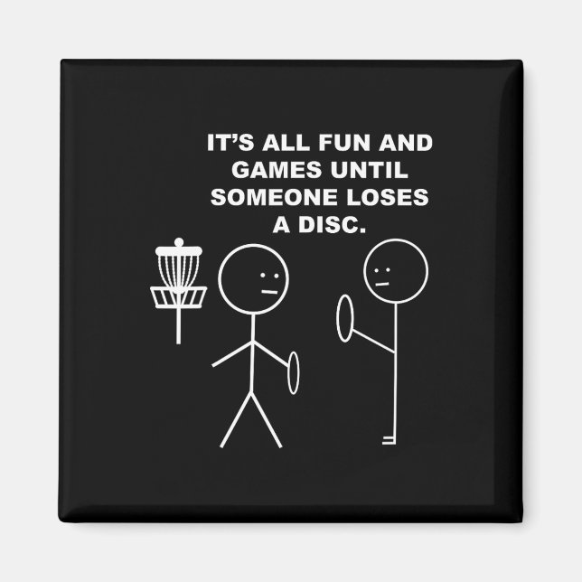 Discgolf Frisbee Stavman Stavfigur Humor Puns  Magnet (Framsidan)