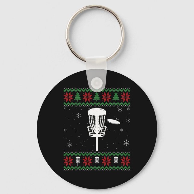 Discgolf ful jultröja pyjamas present För  Nyckelring (Framsida)