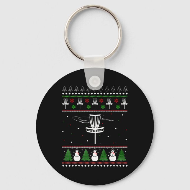 Discgolf ful jultröja pyjamas present För  Nyckelring (Framsida)