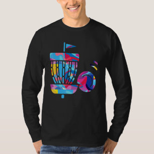 Discgolf Golfspelare Färgrik Grafik T Shirt