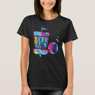 Discgolf Golfspelare Färgrik Grafik T Shirt