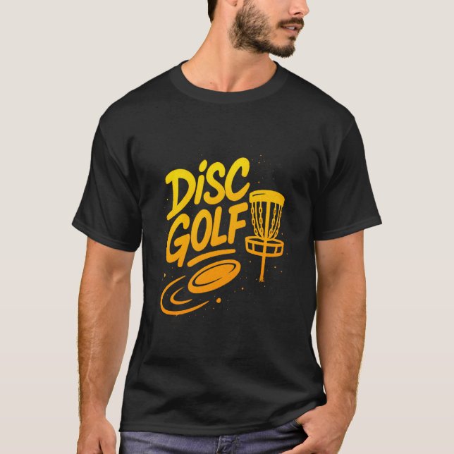 Discgolf Graffiti Typografi Konstverk T Shirt (Framsida)