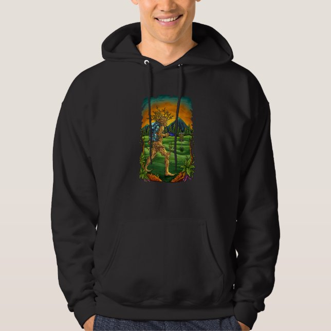 Discgolf Halv Man Halv Träd Discgolf Hoodie (Framsida)