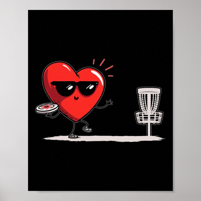 Discgolf Heart Disc Golf Golfer Alla hjärtans dag  Poster (Framsidan)