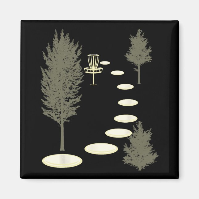 Discgolf in i skogen Discgolf Rolig födelsedag  Magnet (Framsidan)