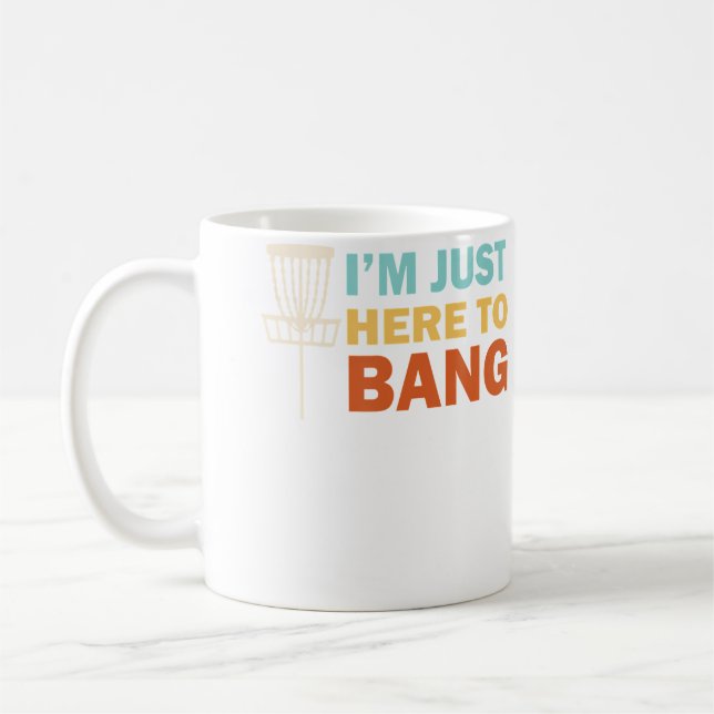 Discgolf JAG ÄR BARA HÄR FÖR ATT SLÅ Rolig present Kaffemugg (Vänster)