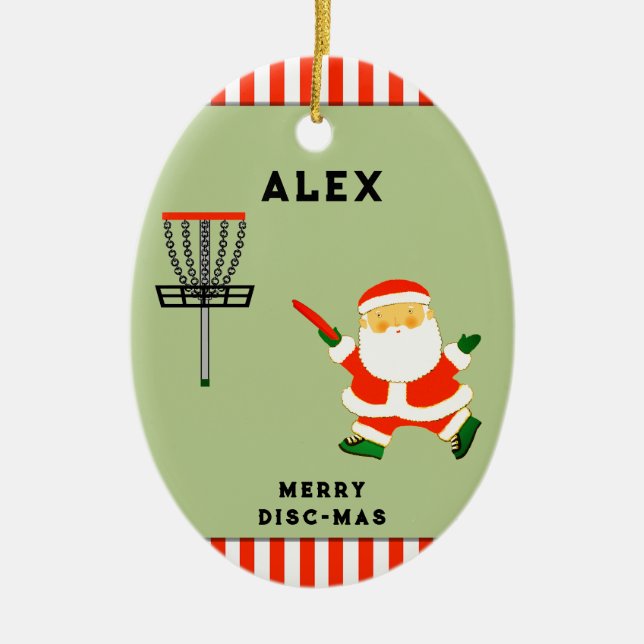 Discgolf julklappar julgransprydnad keramik (Framsidan)