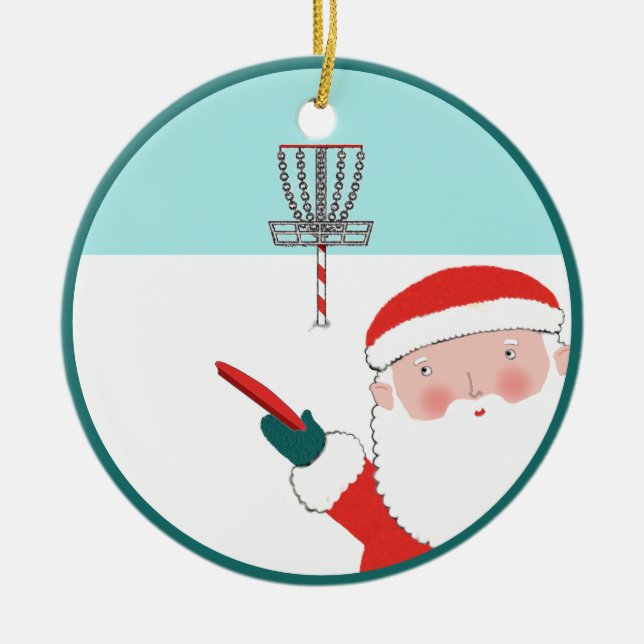 Discgolf julpresent julgransprydnad keramik (Framsidan)