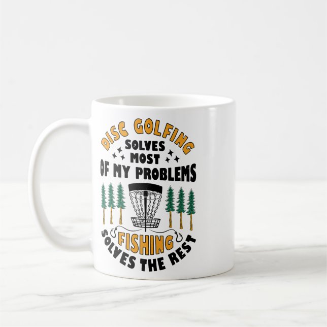 Discgolf löser de flesta av mina problem Fiske Fr Kaffemugg (Vänster)