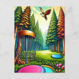 Discgolf och örn-tema vykort