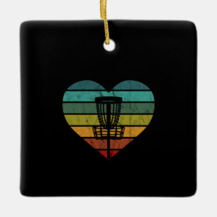 DiscGolf - Retro Vintage Target Basket Julgransprydnad Keramik