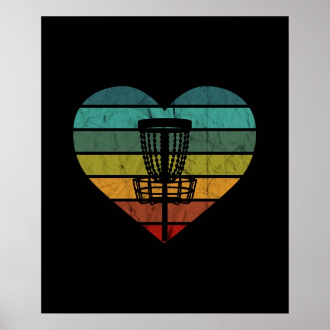 DiscGolf - Retro Vintage Target Basket Poster (Framsidan)